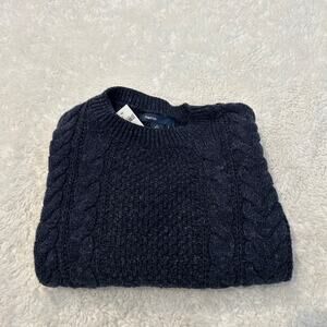 NWT Gap Boys Navy Cable Knit Sz S Preppy Old Money Country Club Cotton Sweater
